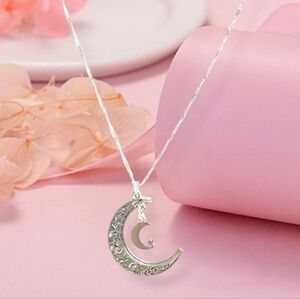 Silver Crescent Moon Necklace